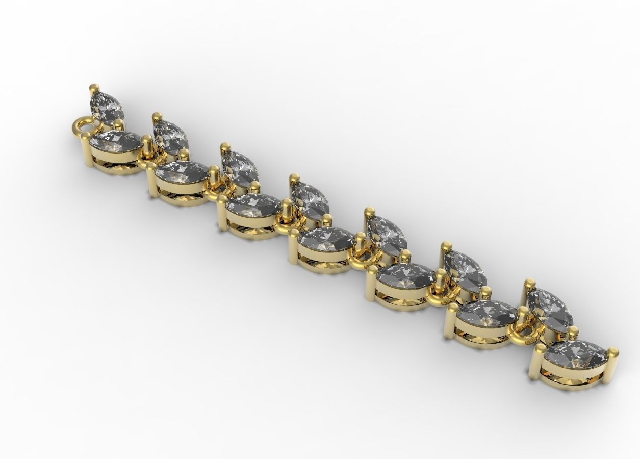 marquises bracelet element 3D print model_2