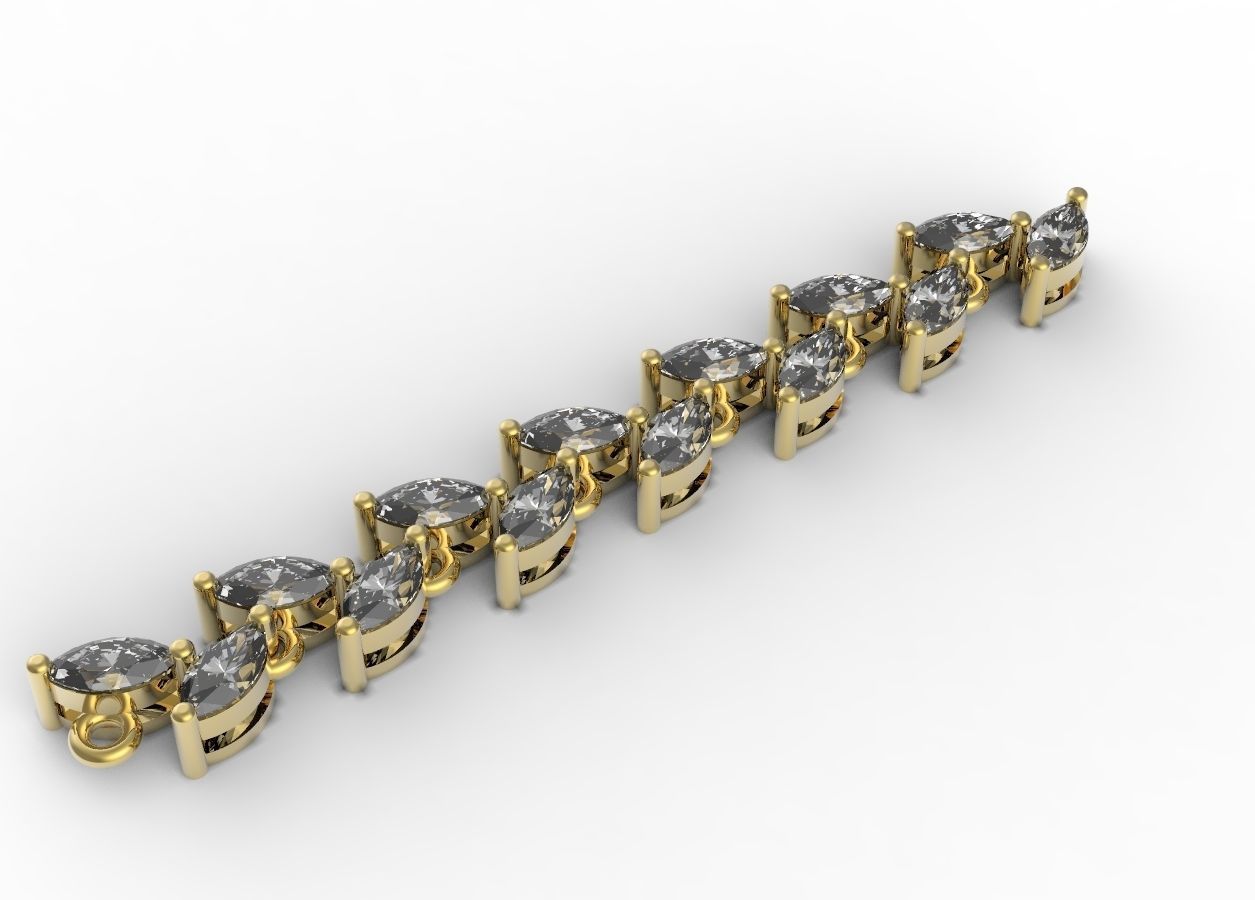 marquises bracelet element 3D print model_3