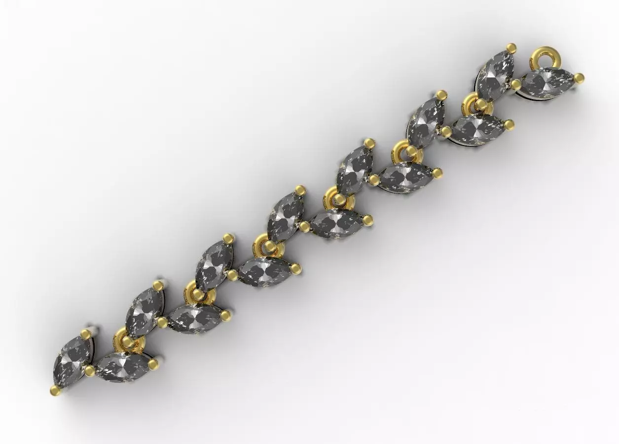 marquises bracelet element 3D print model_0