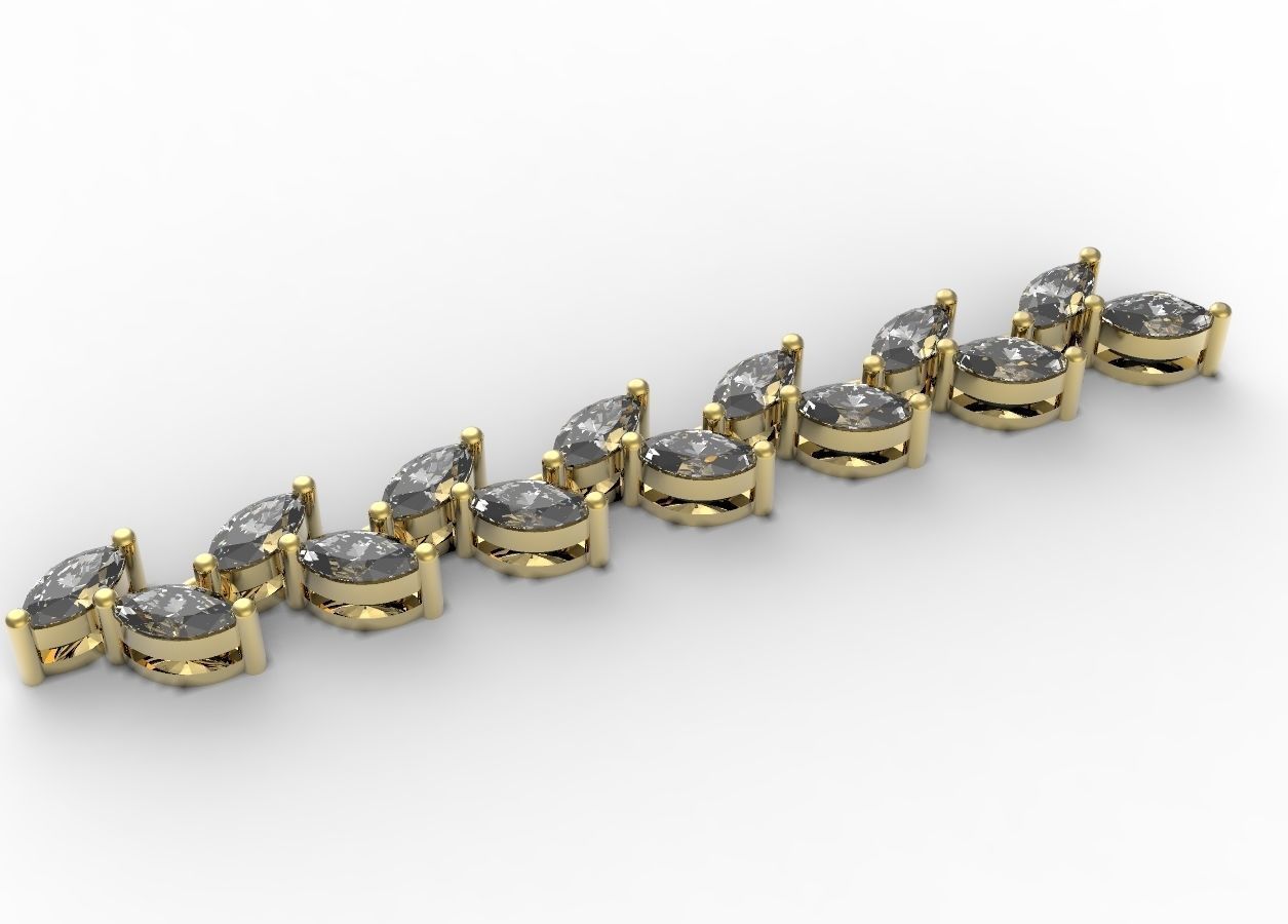 marquises bracelet element 3D print model_1