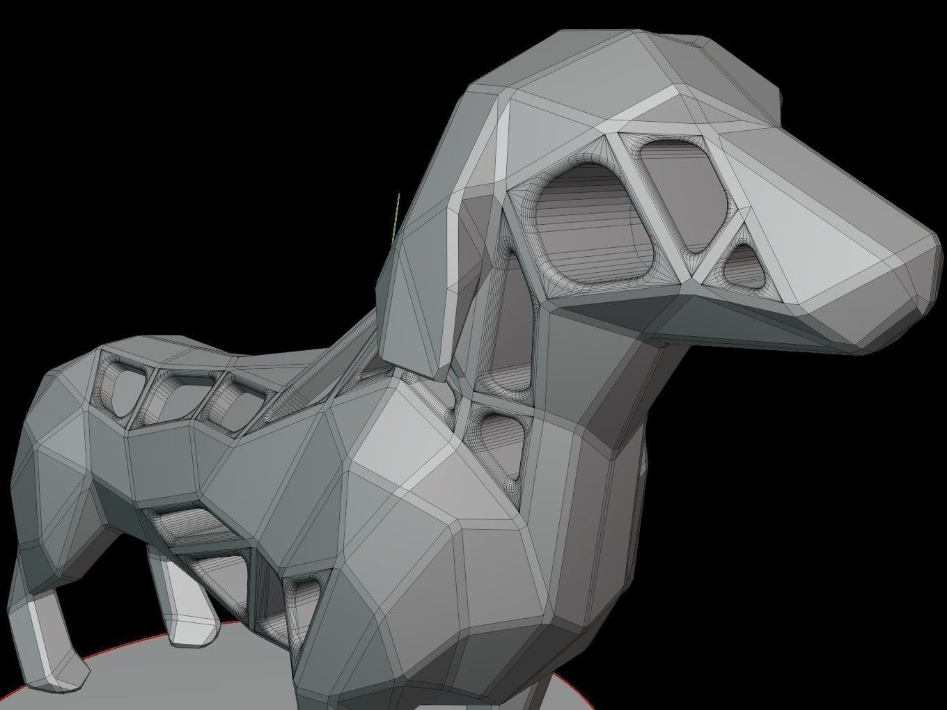 Steampunk Dachshund Dog Low-poly 3D model_12