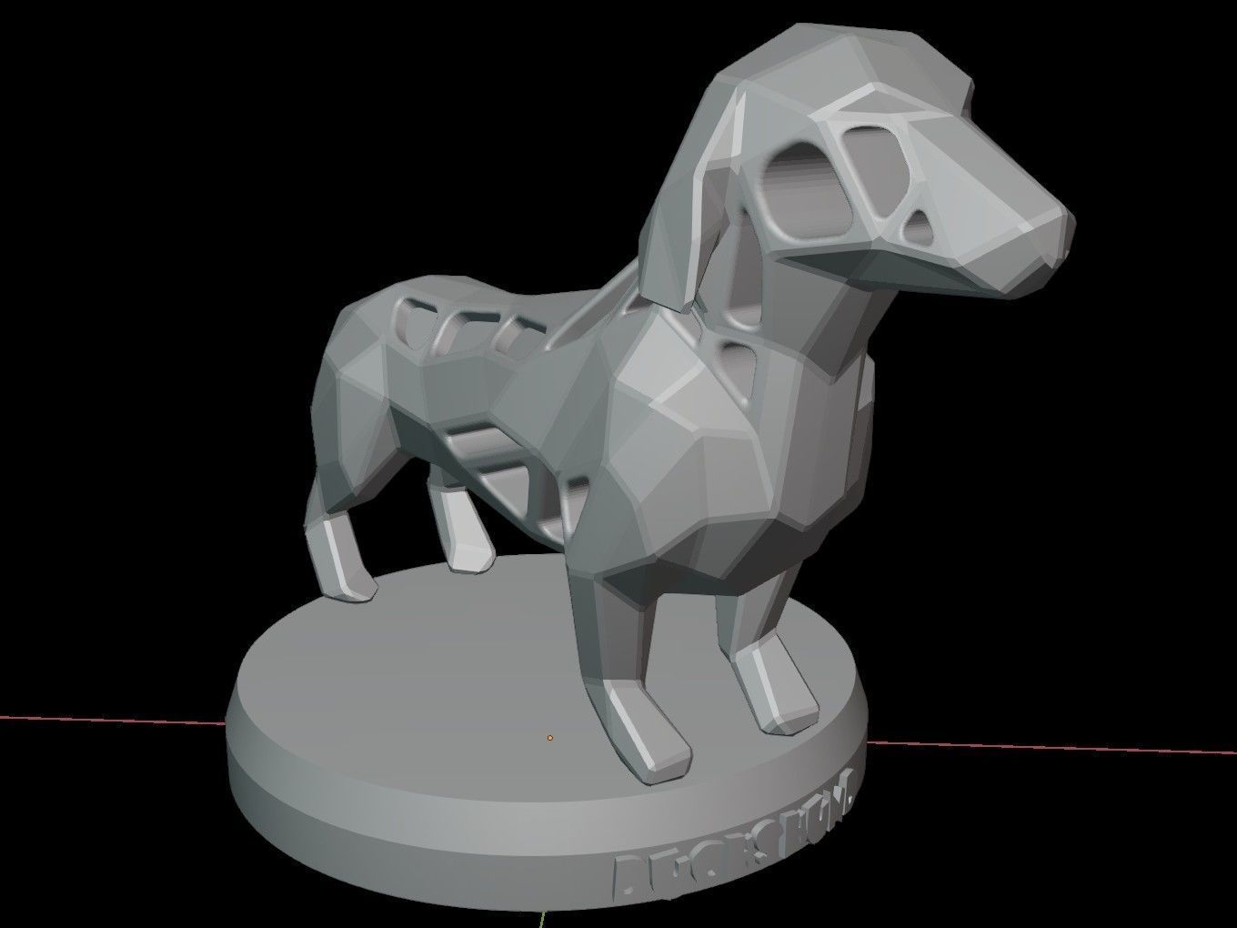 Steampunk Dachshund Dog Low-poly 3D model_11