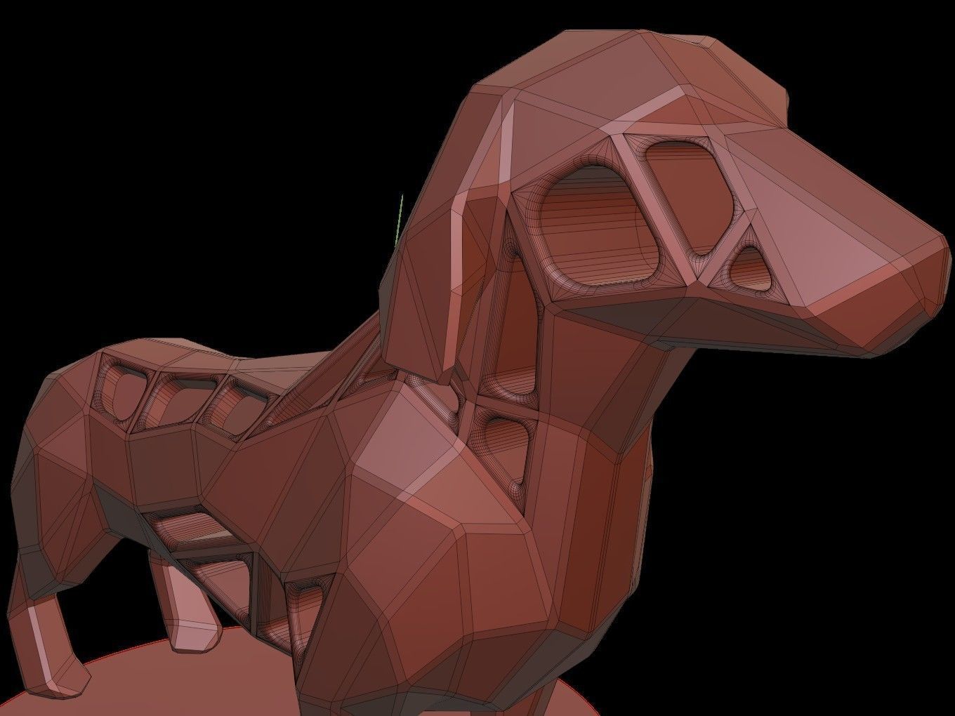 Steampunk Dachshund Dog Low-poly 3D model_13