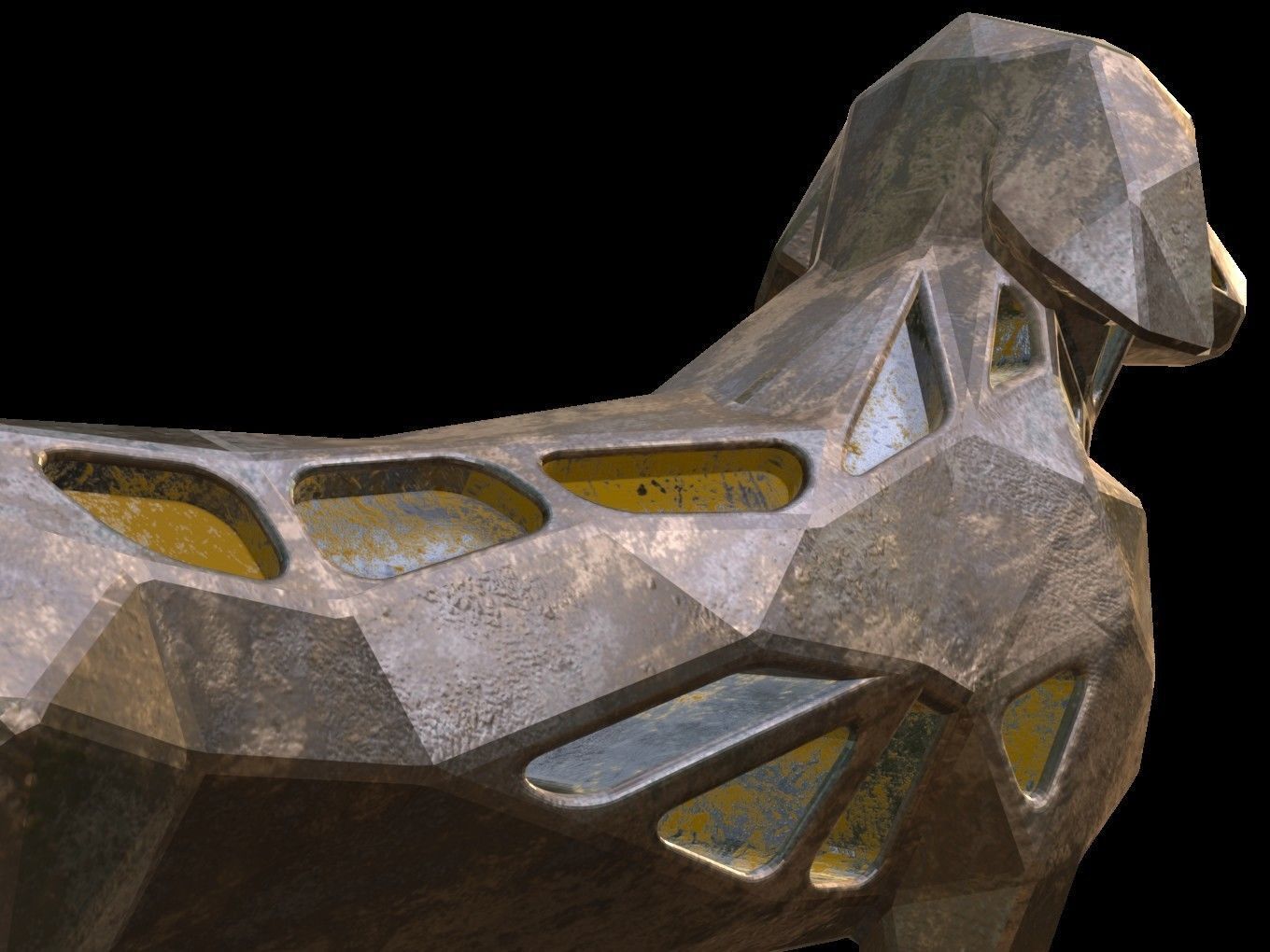 Steampunk Dachshund Dog Low-poly 3D model_10