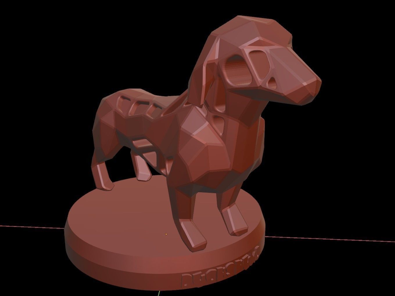 Steampunk Dachshund Dog Low-poly 3D model_14
