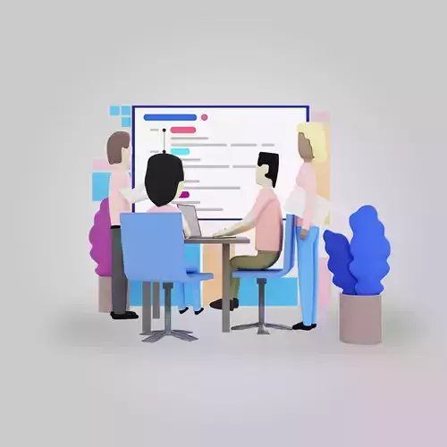 Presentation people at table