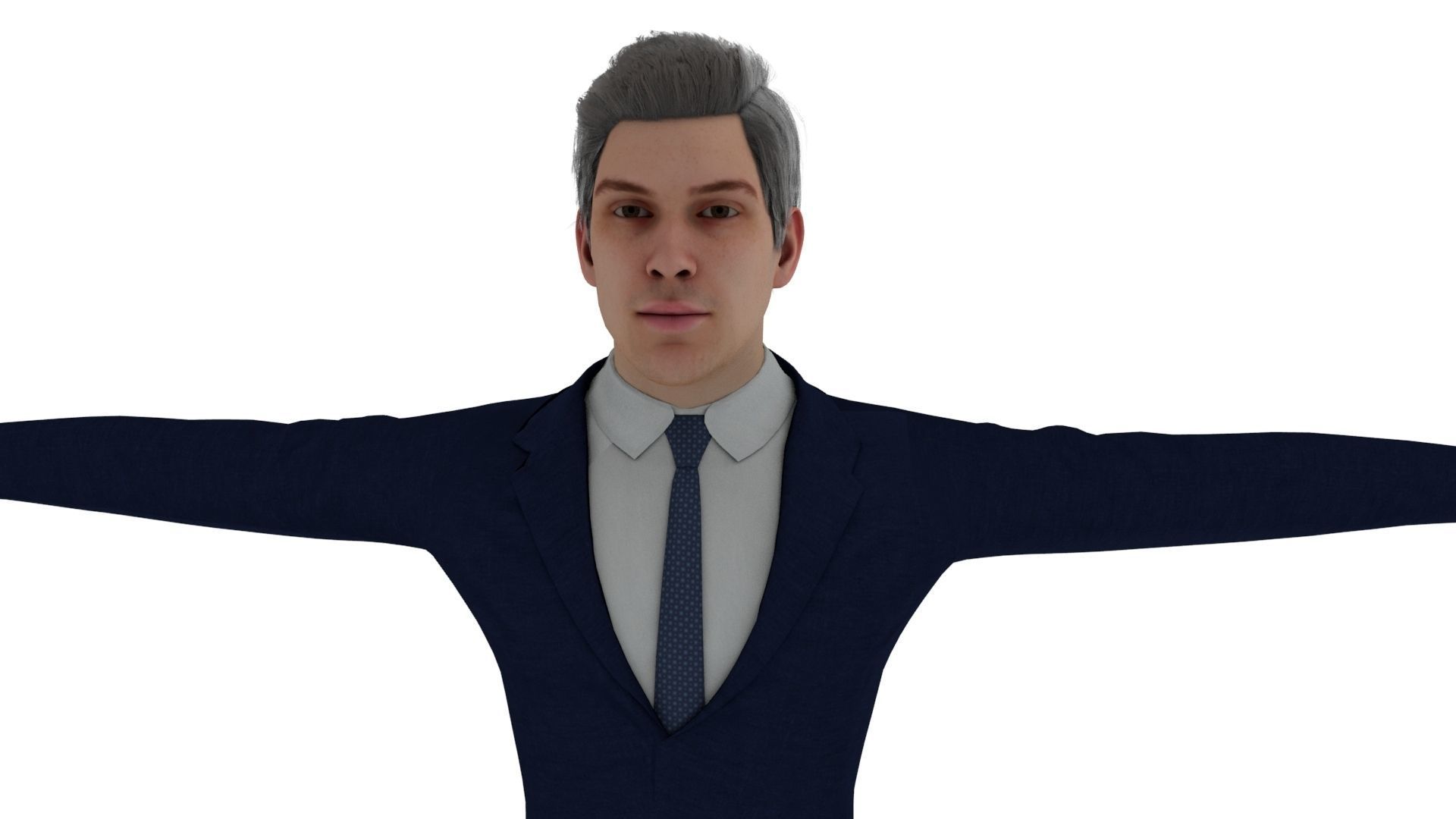 Office man pbr Low-poly 3D model_2