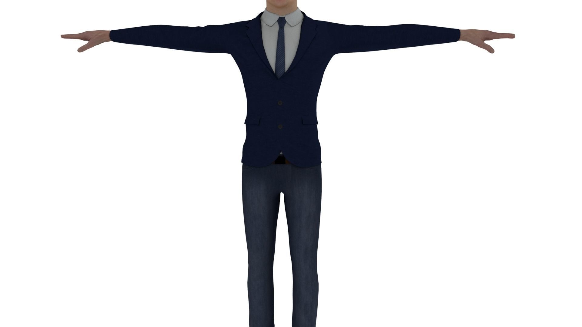 Office man pbr Low-poly 3D model_4