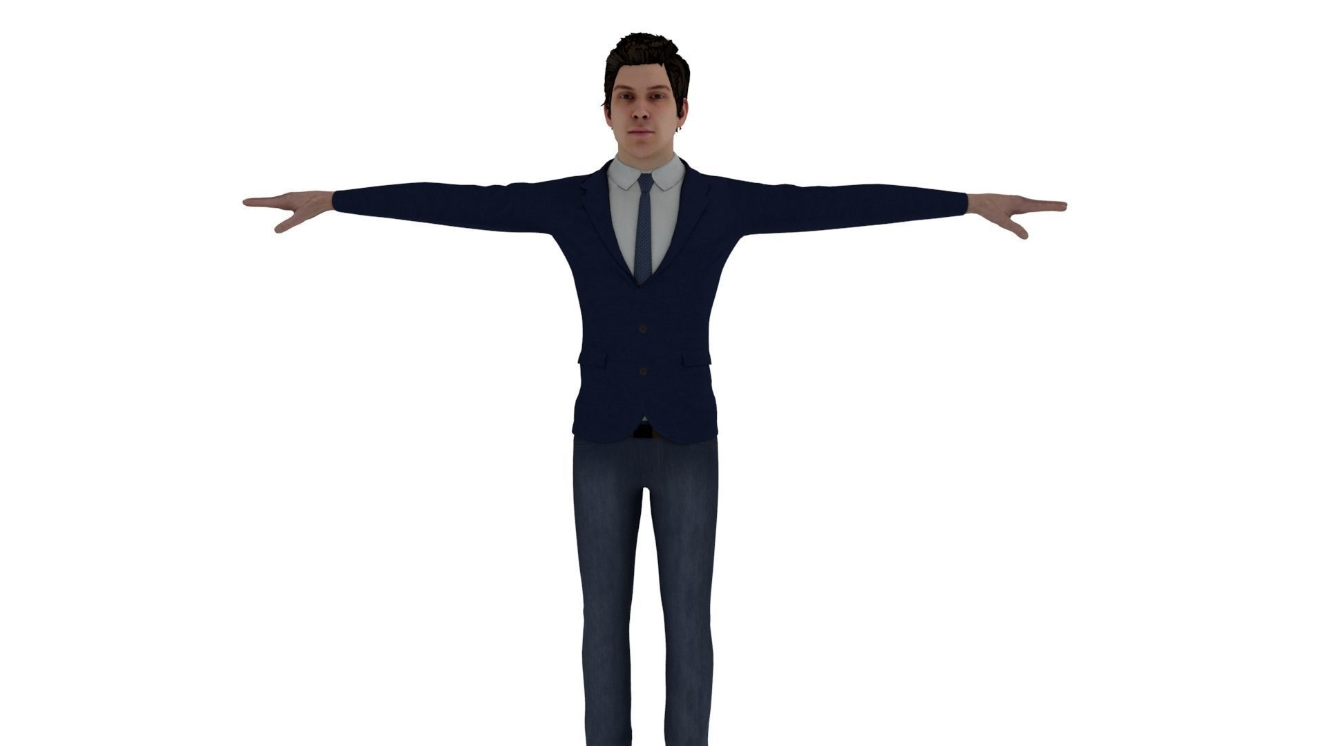 Office man pbr Low-poly 3D model_10