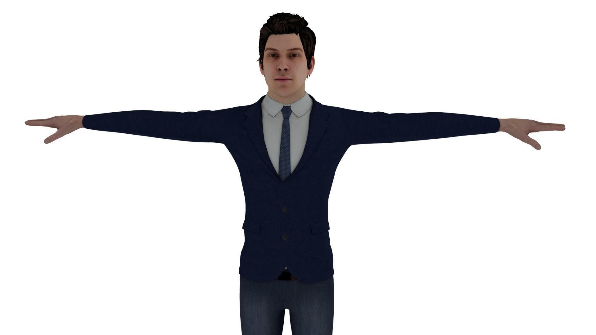 Office man pbr Low-poly 3D model_9