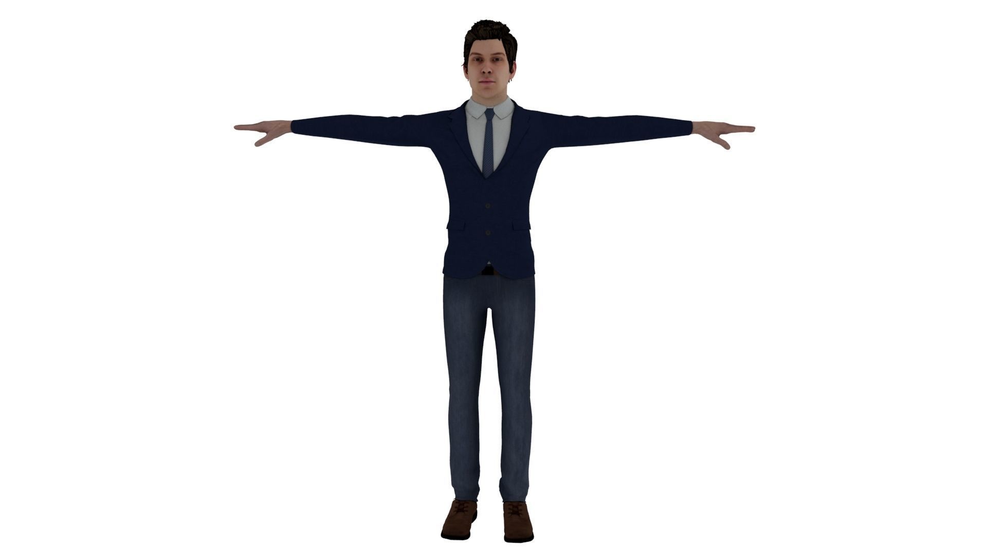 Office man pbr Low-poly 3D model_11