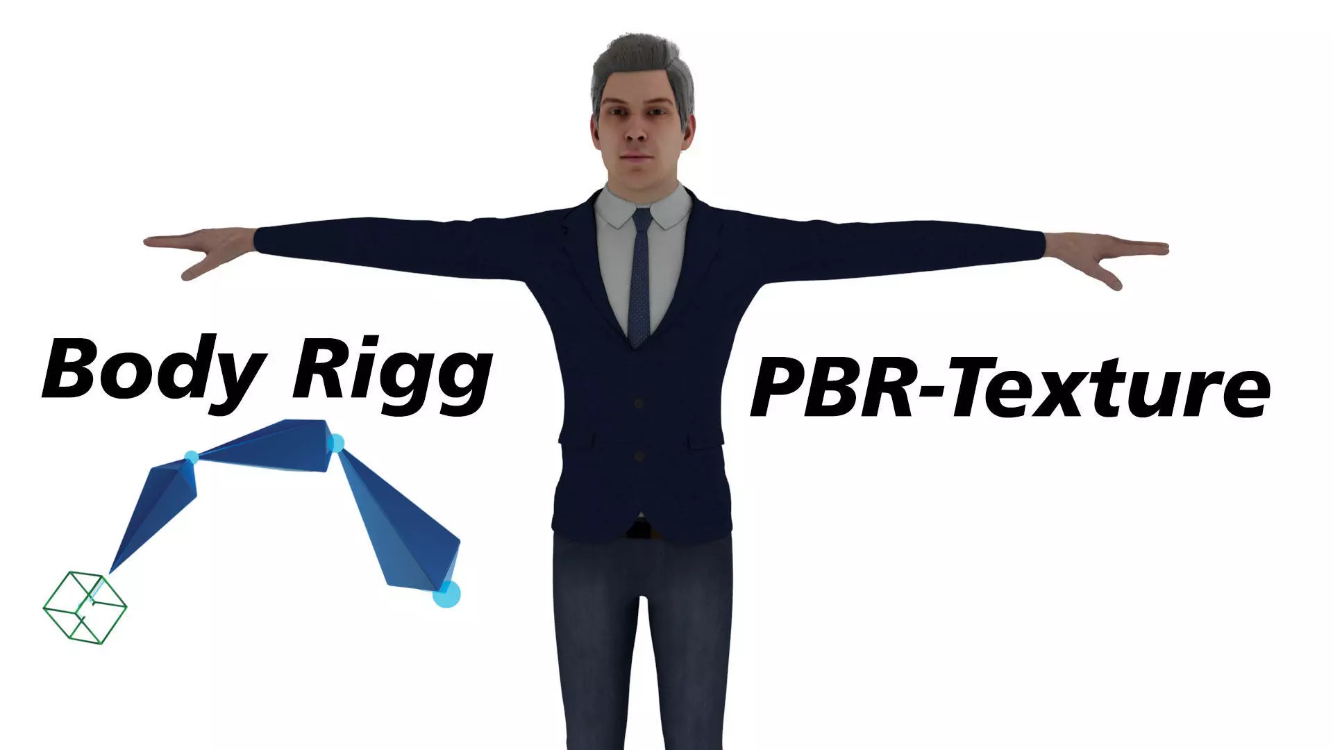 Office man pbr Low-poly 3D model_0