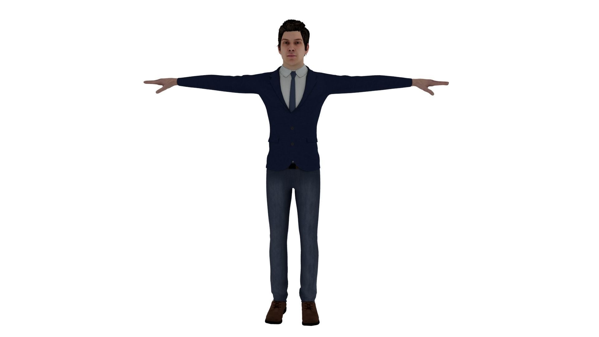 Office man pbr Low-poly 3D model_1