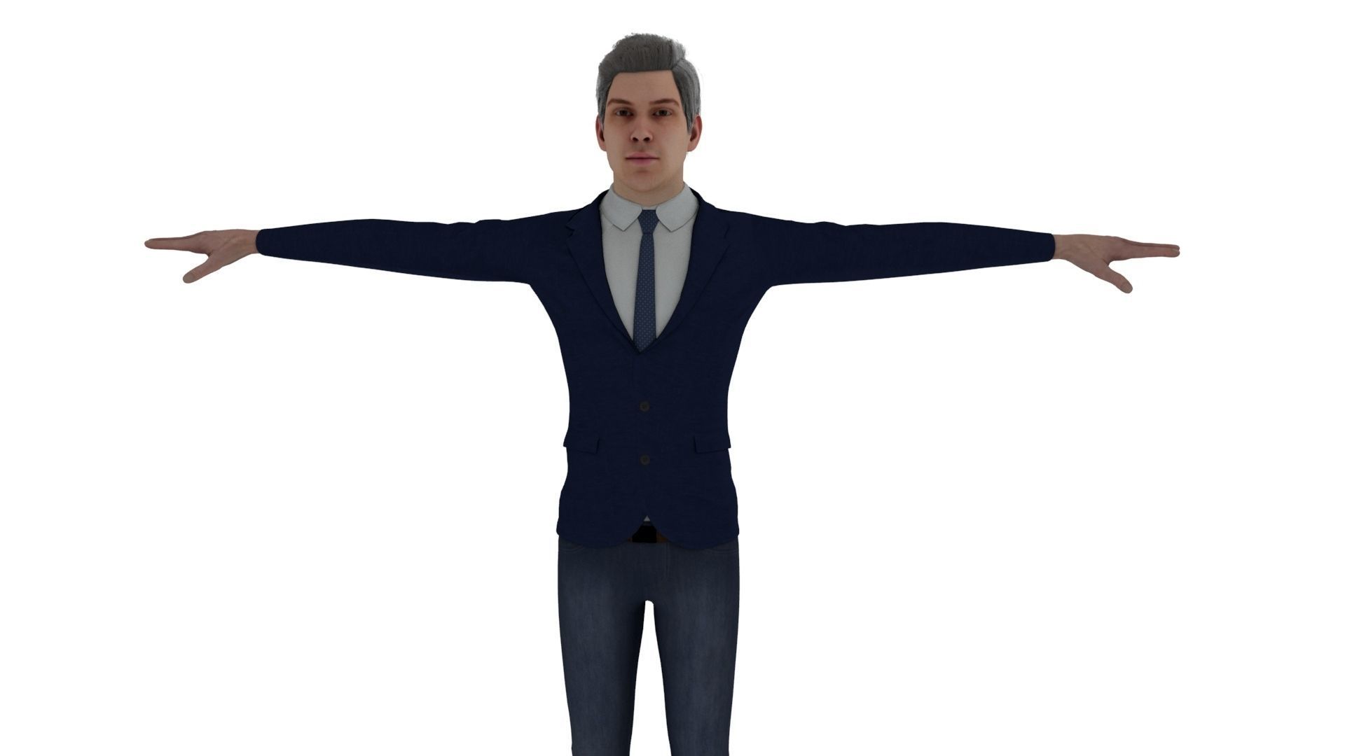 Office man pbr Low-poly 3D model_3