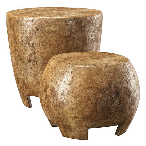 Tambour stools by Tinja  Low-poly 3D model