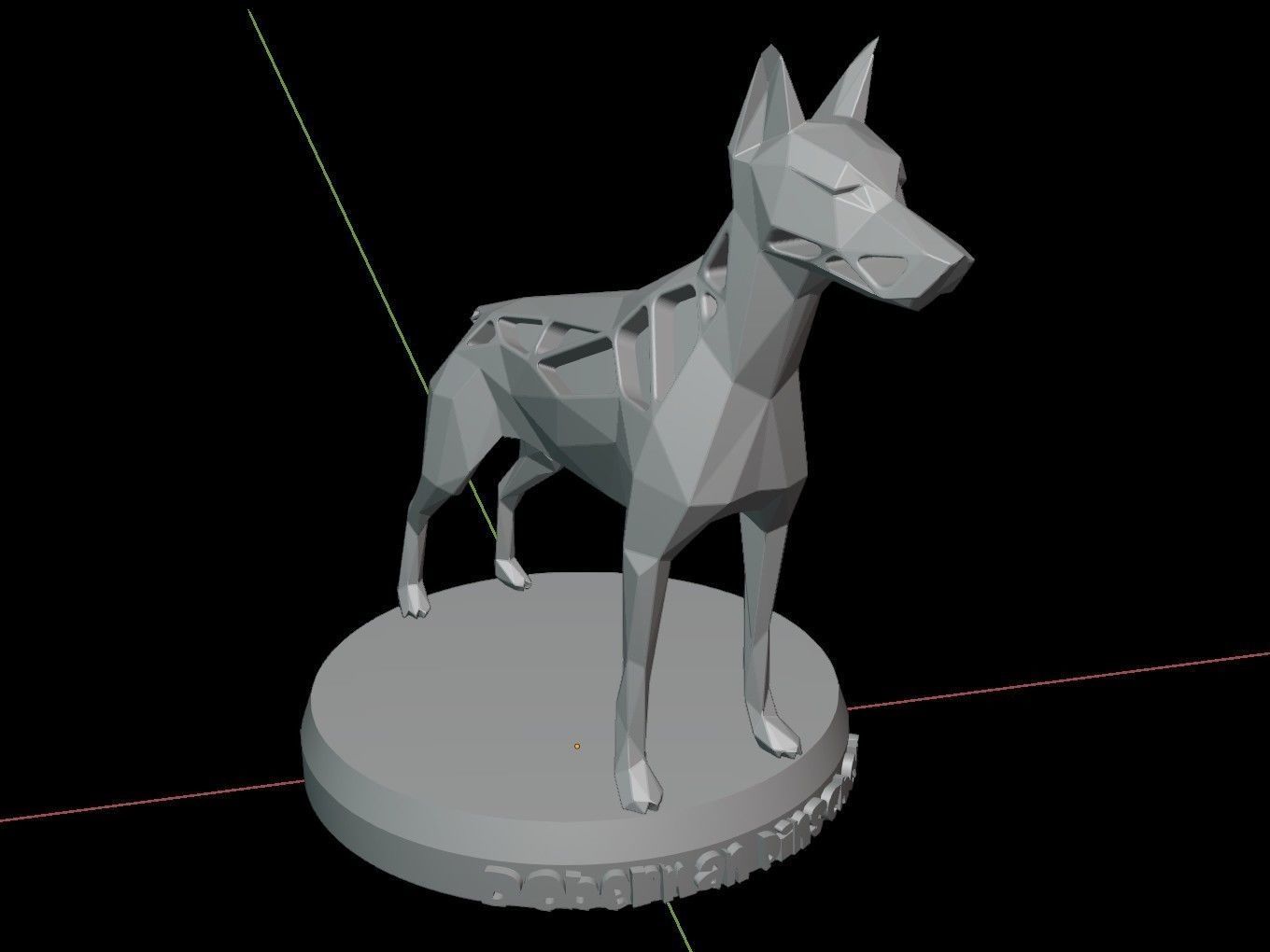 Steampunk Doberman Pinscher Low-poly 3D model_12