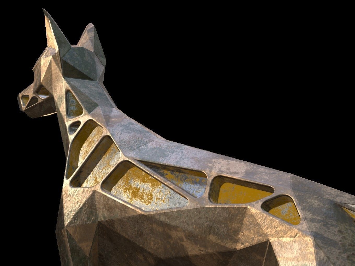 Steampunk Doberman Pinscher Low-poly 3D model_10