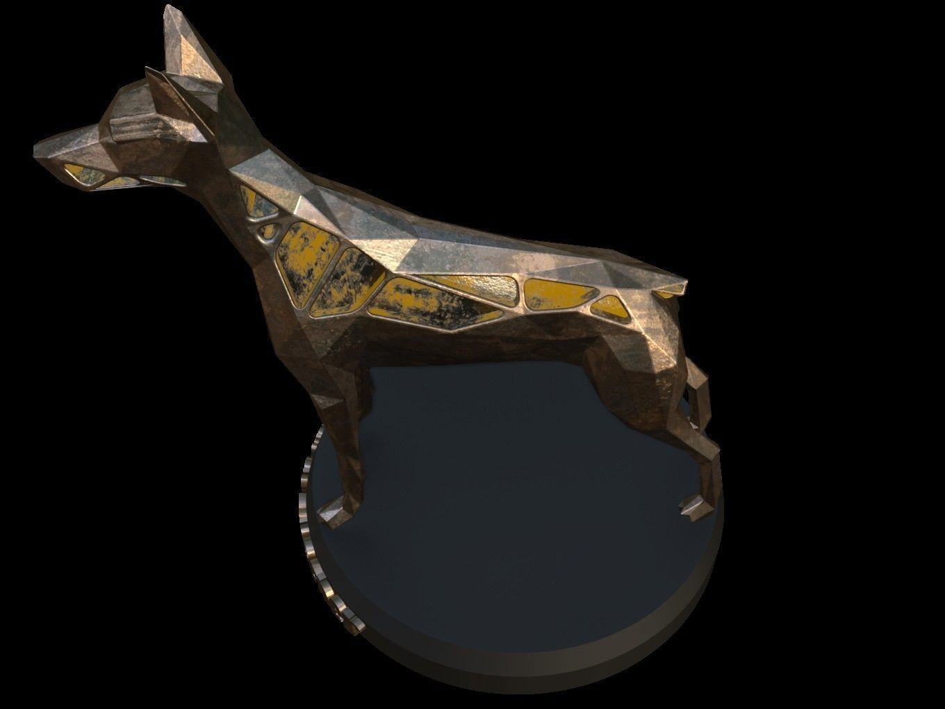 Steampunk Doberman Pinscher Low-poly 3D model_1