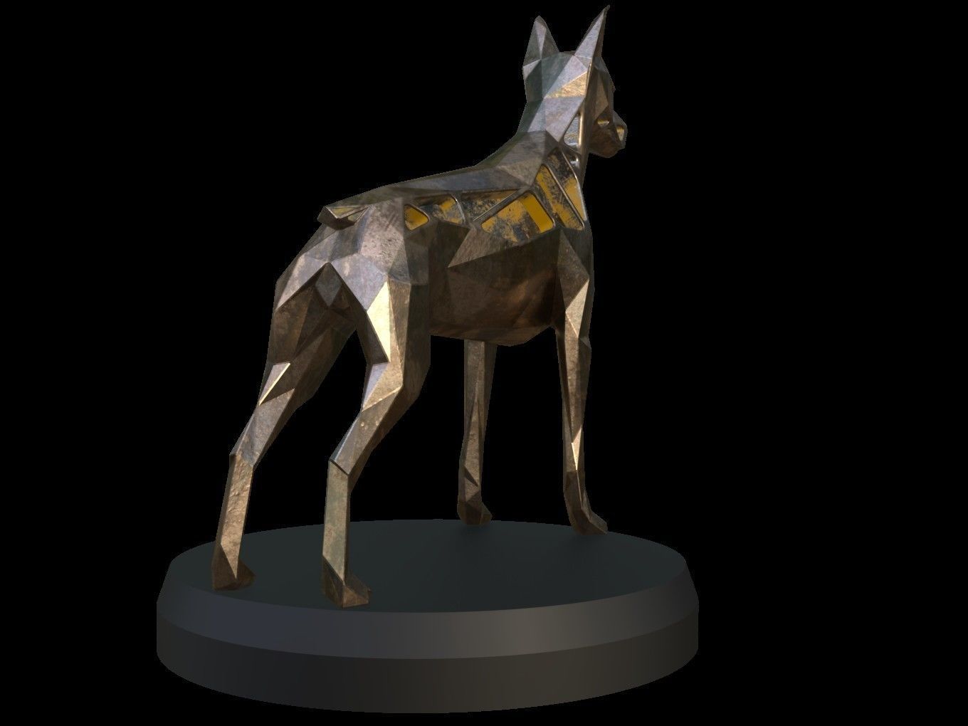 Steampunk Doberman Pinscher Low-poly 3D model_4