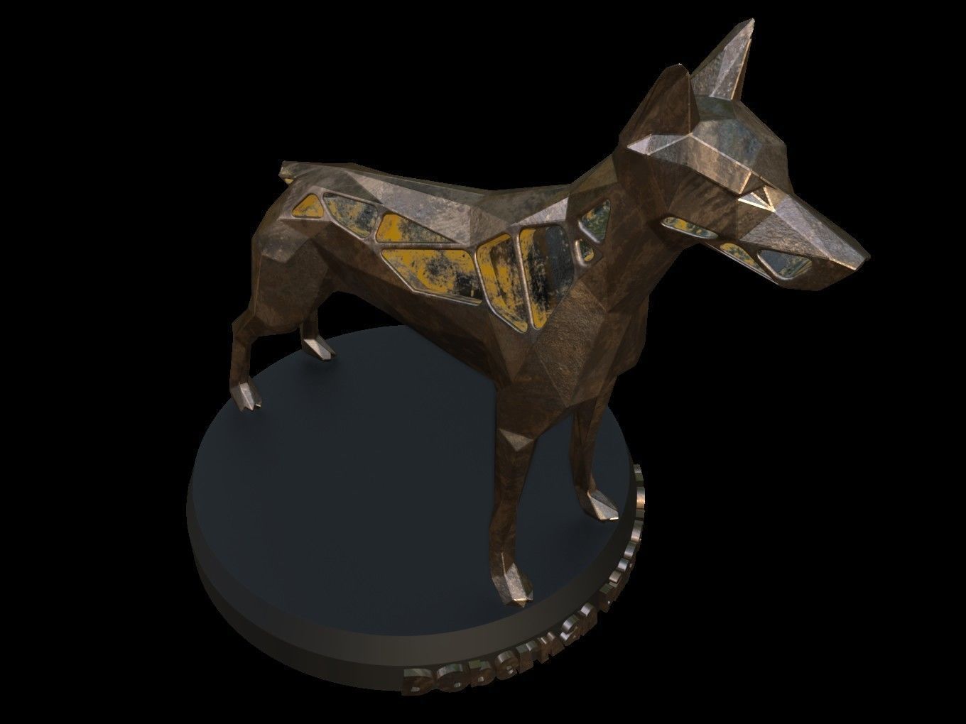 Steampunk Doberman Pinscher Low-poly 3D model_6