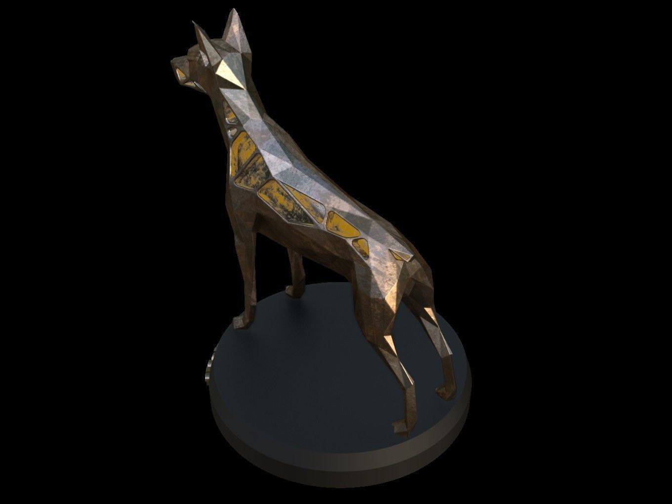 Steampunk Doberman Pinscher Low-poly 3D model_3