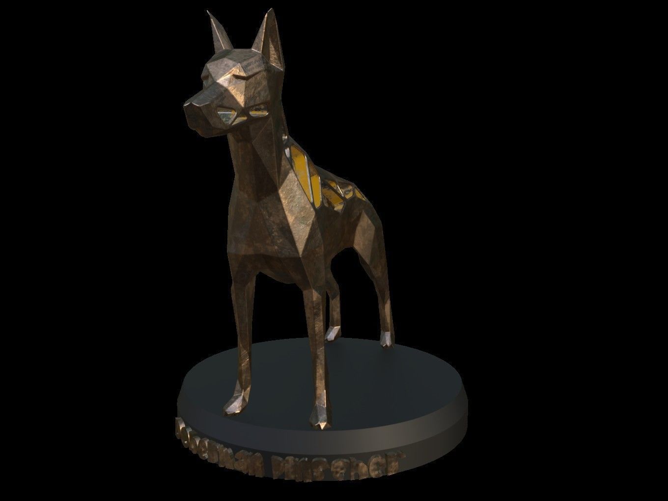 Steampunk Doberman Pinscher Low-poly 3D model_7