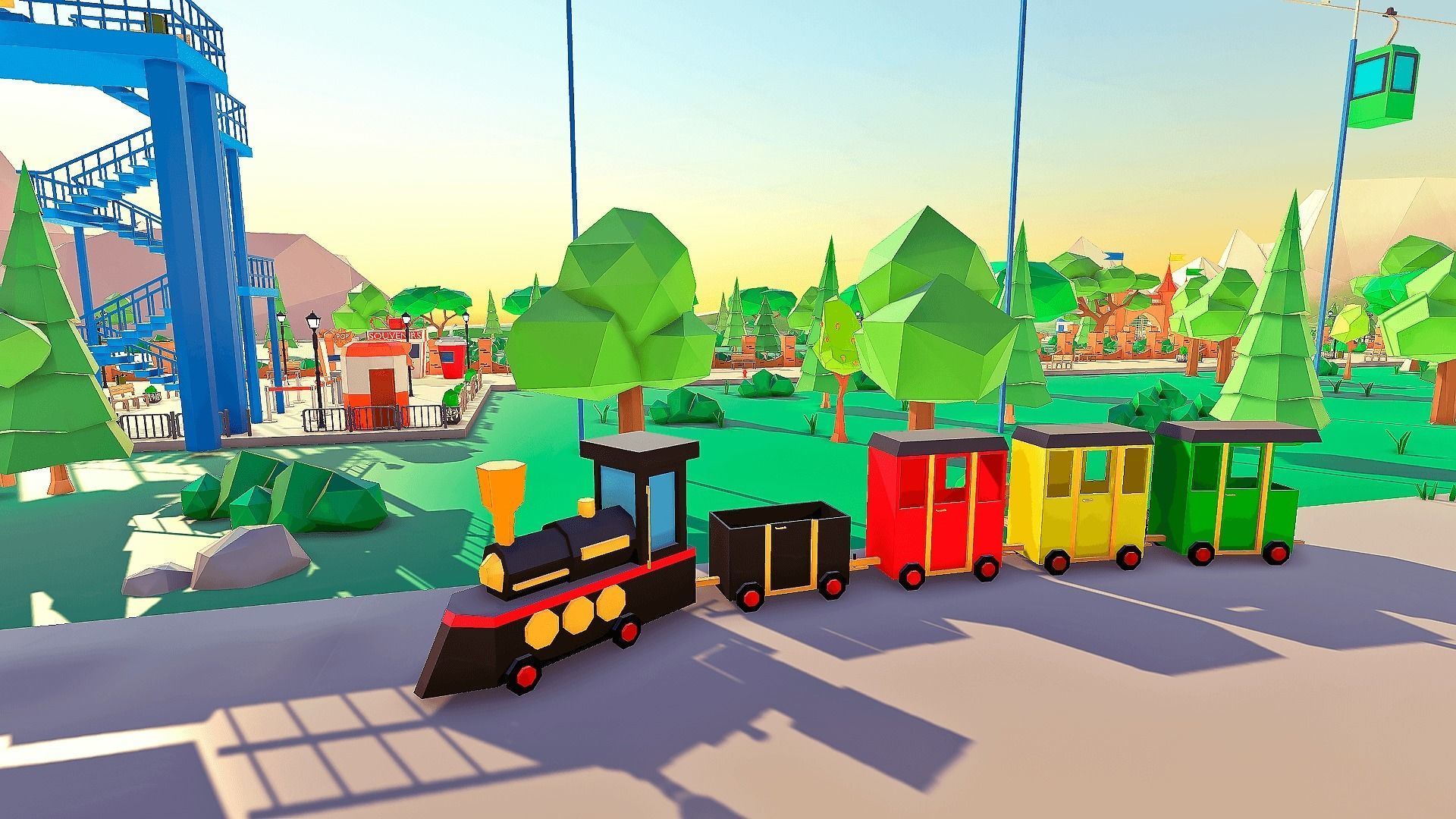 Amusement Park Low-poly 3D model_10