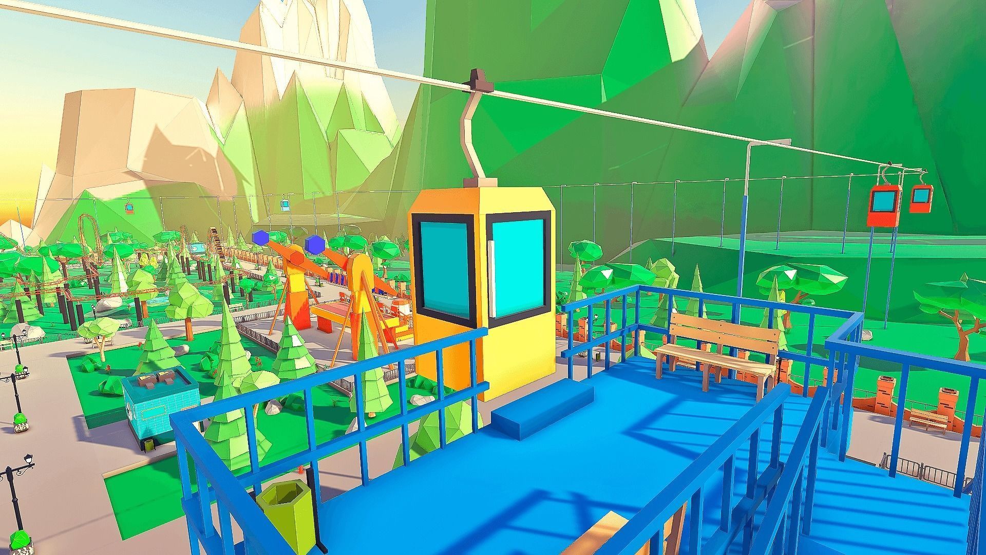 Amusement Park Low-poly 3D model_11