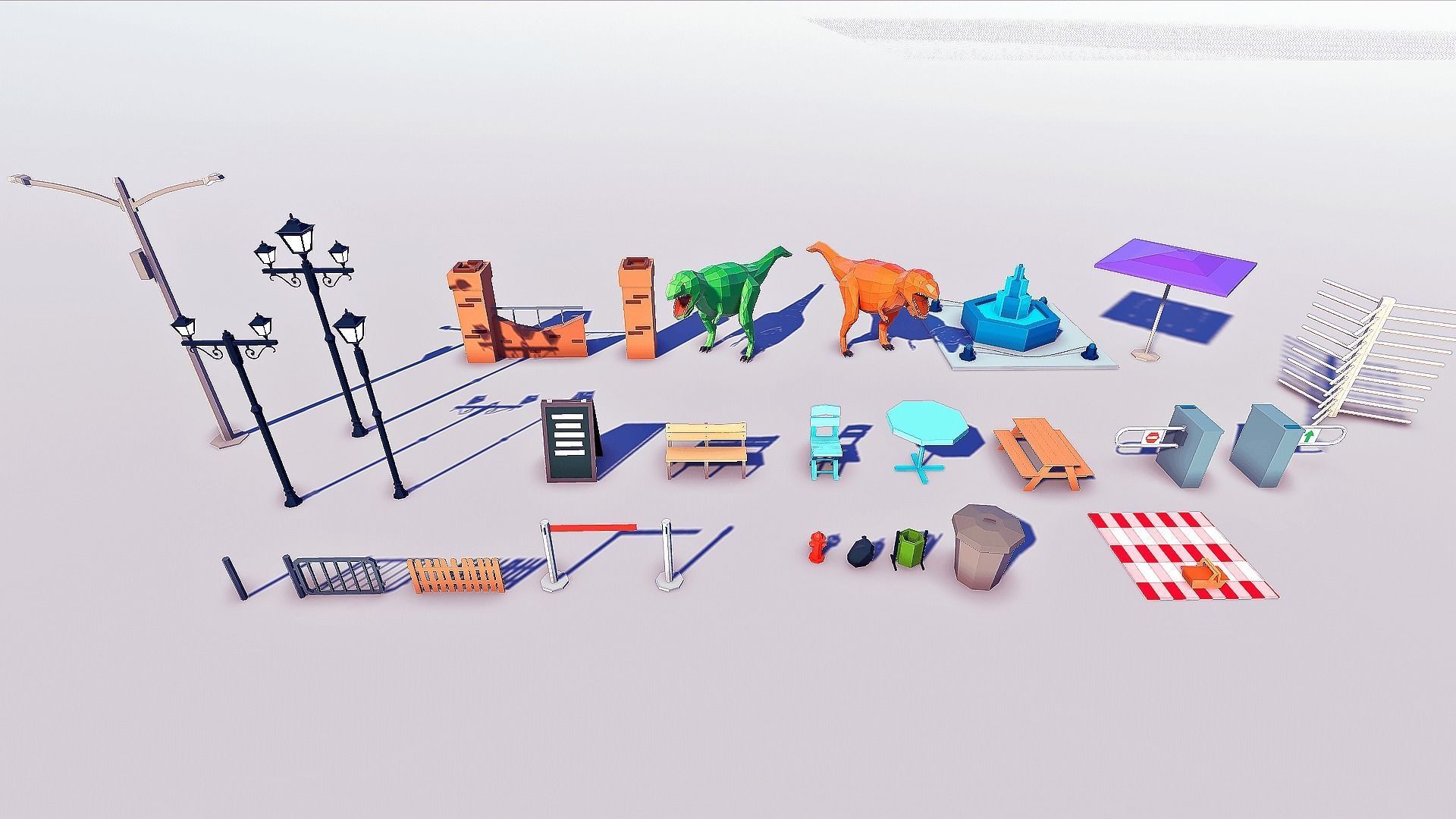 Amusement Park Low-poly 3D model_19