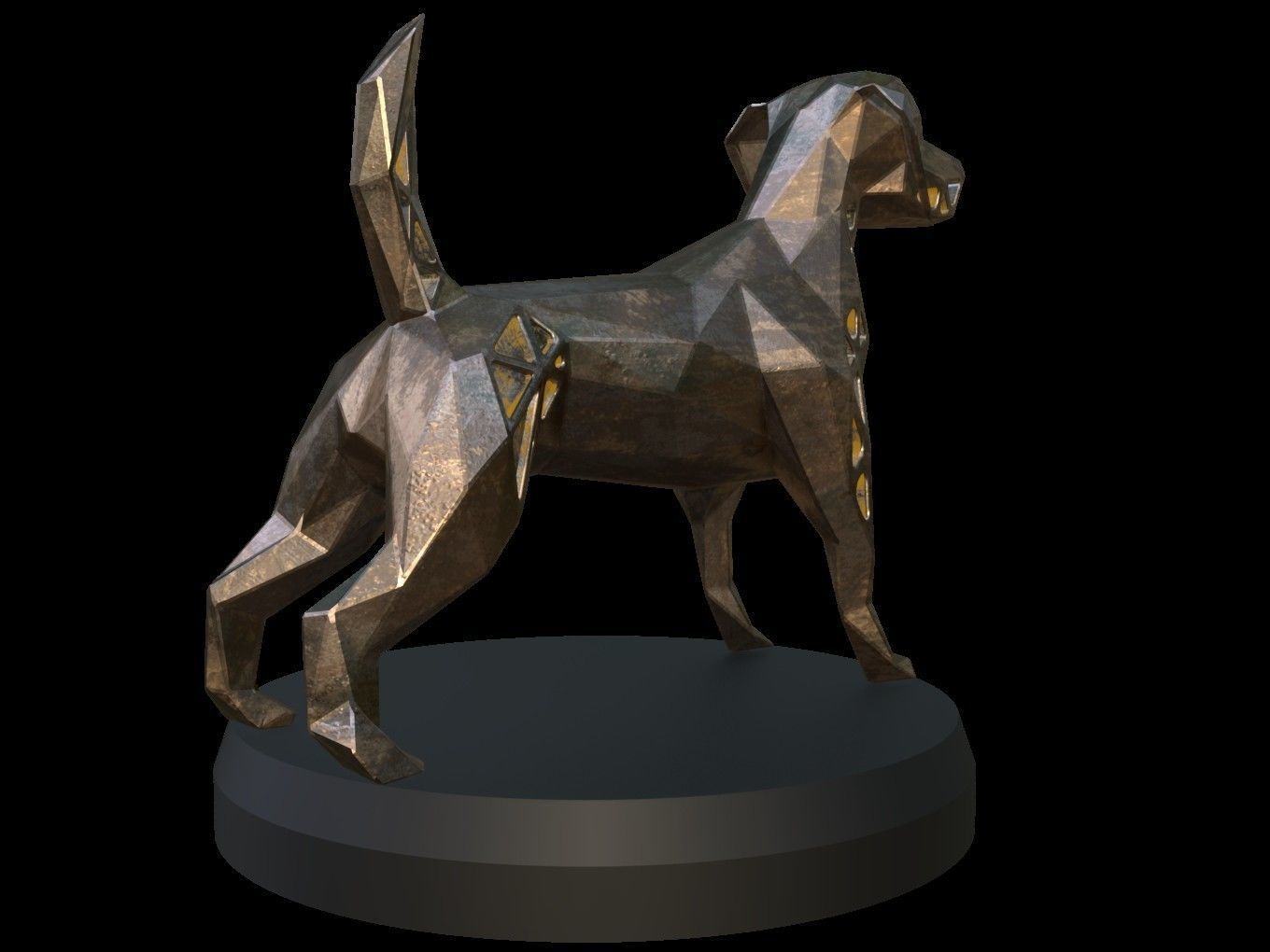 Steampunk Dog Low-poly 3D model_4