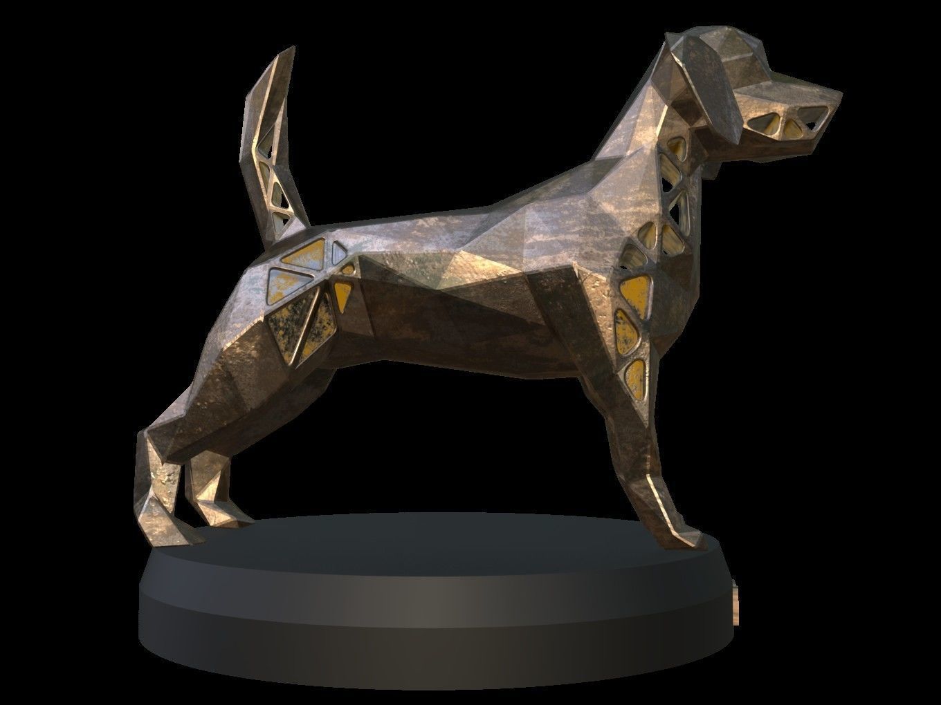 Steampunk Dog Low-poly 3D model_5