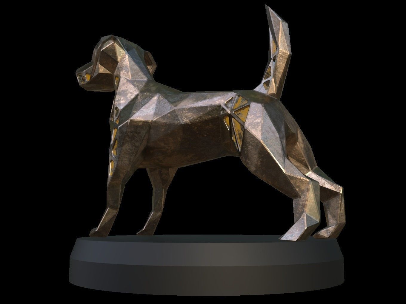 Steampunk Dog Low-poly 3D model_2