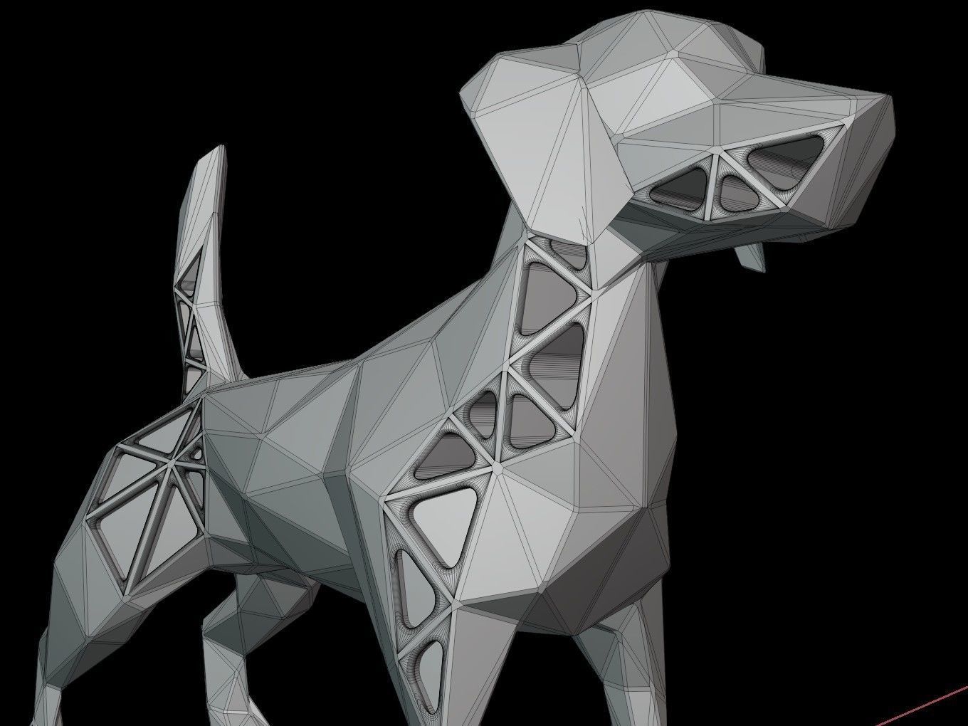 Steampunk Dog Low-poly 3D model_11