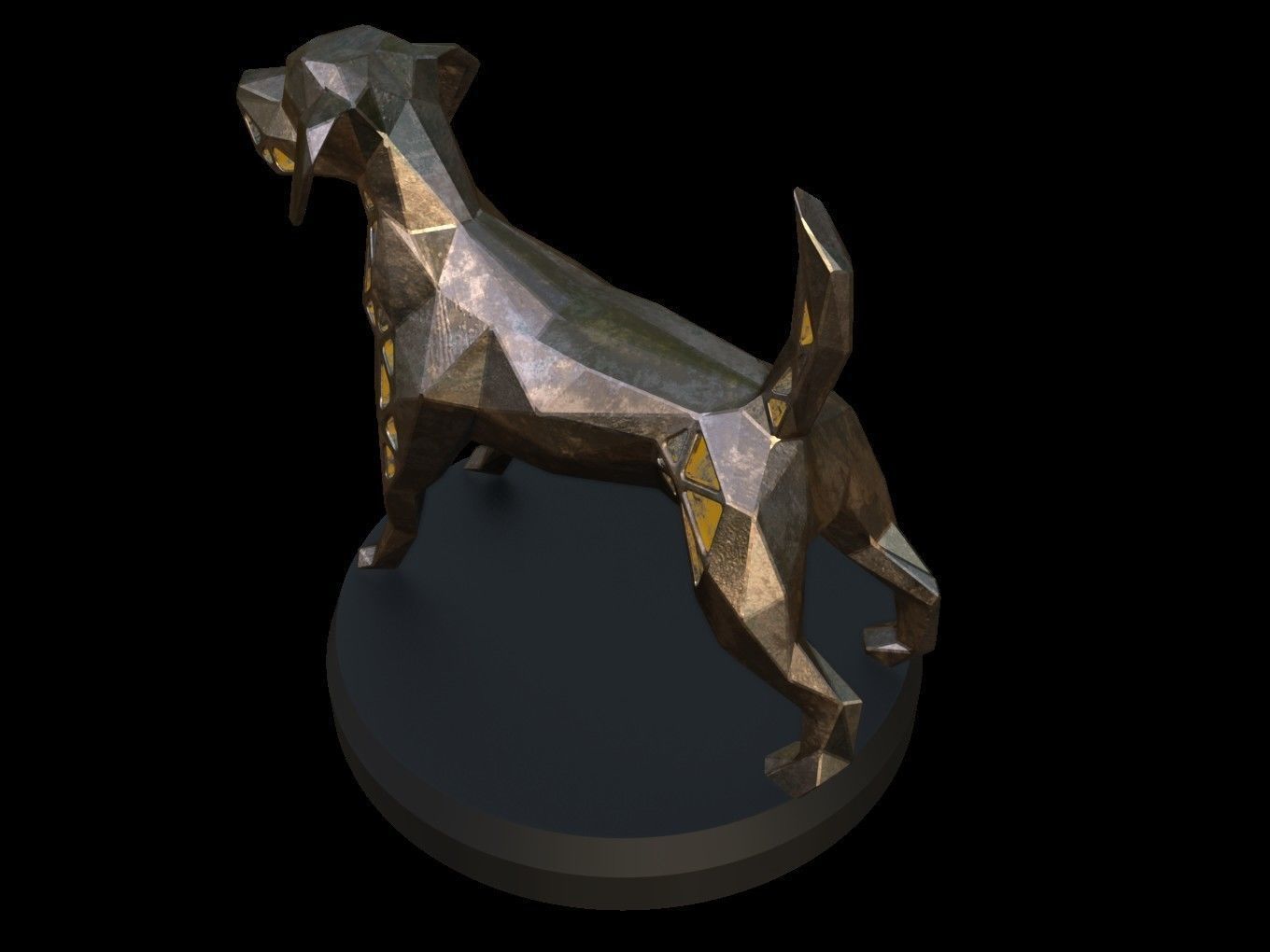 Steampunk Dog Low-poly 3D model_3