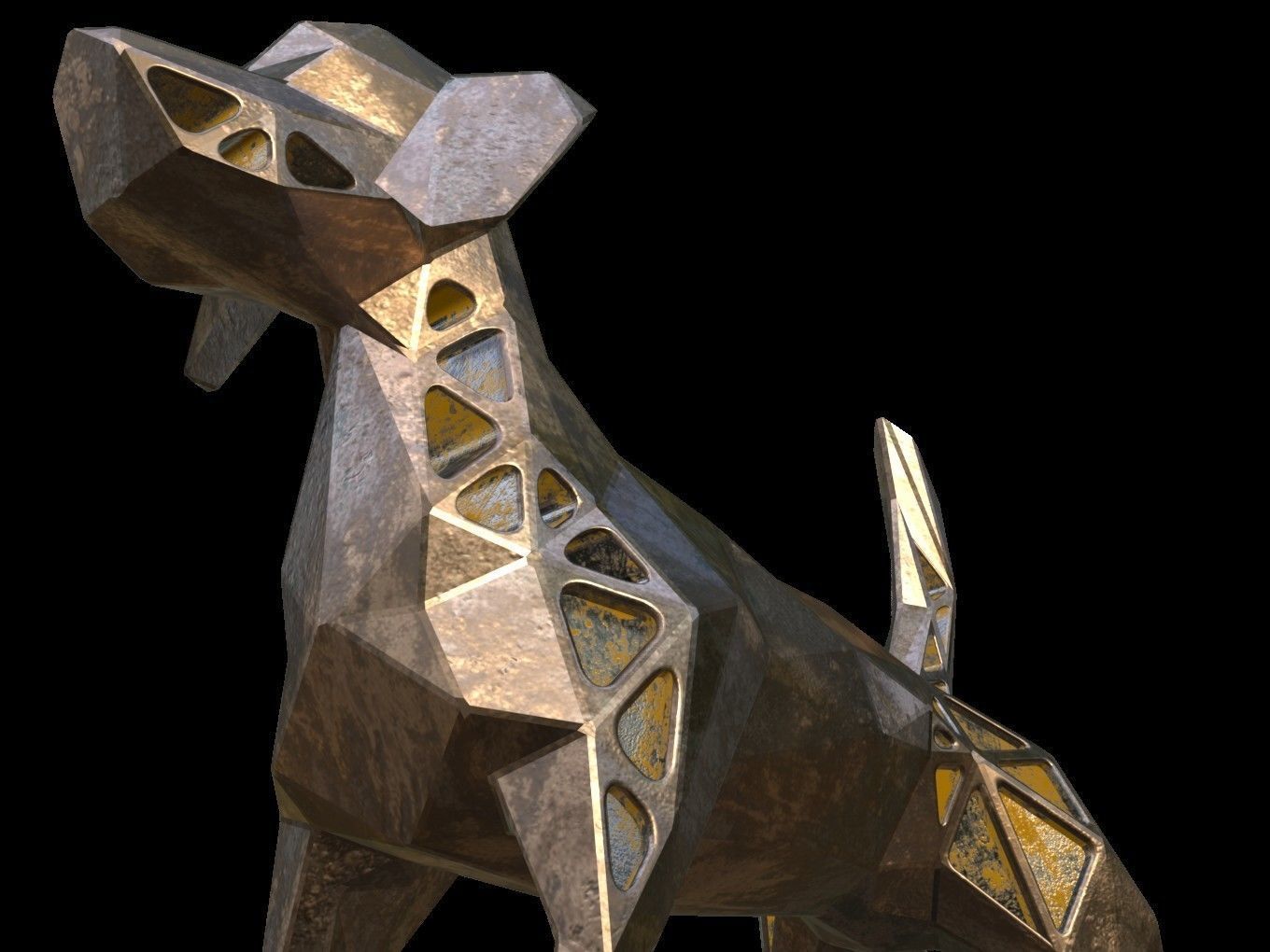Steampunk Dog Low-poly 3D model_9