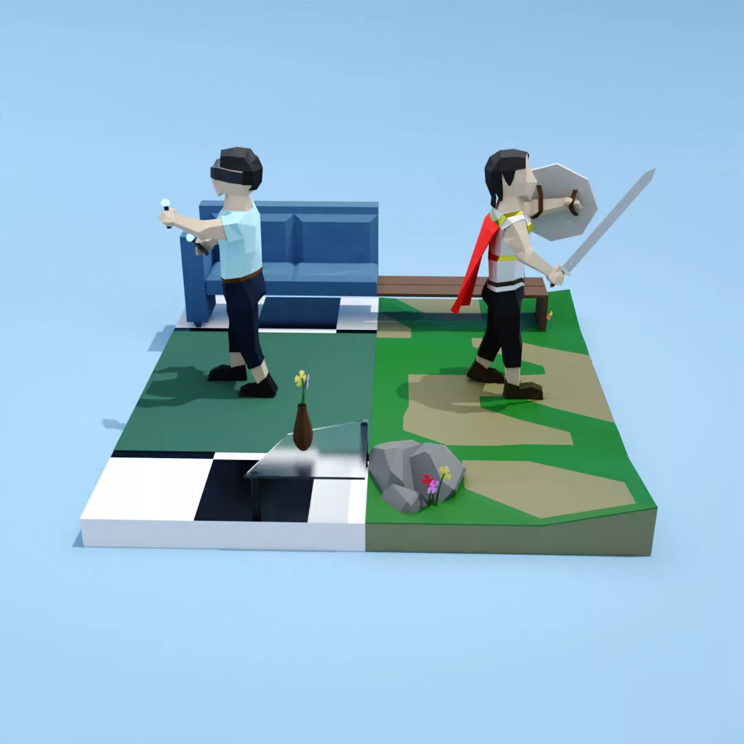 VR Game Playing Free low-poly 3D model