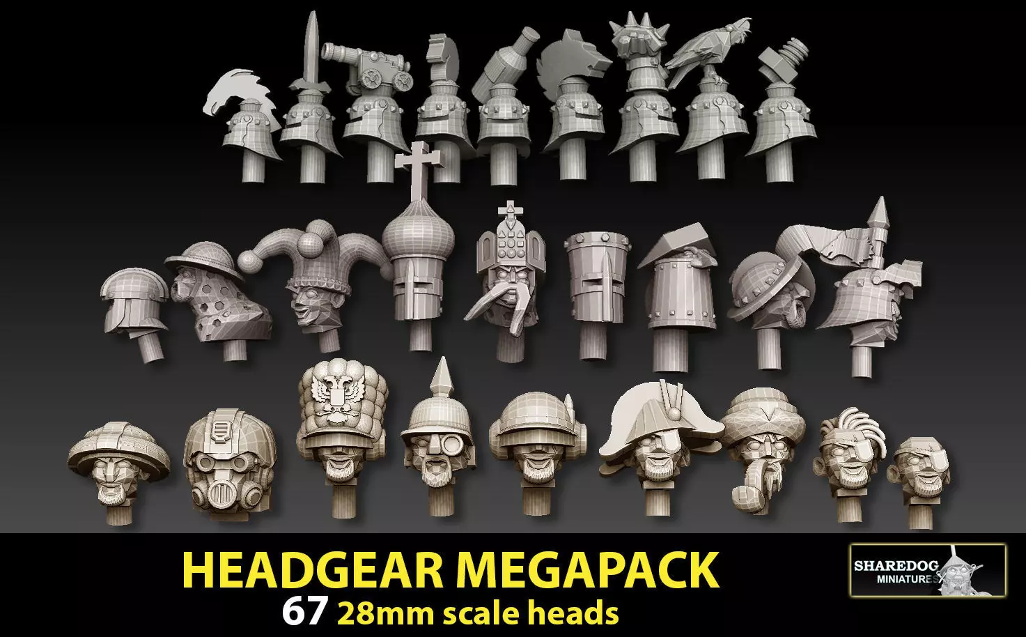 28mm Headgear Megapack 3D print model_0