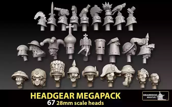 28mm Headgear Megapack 3D print model