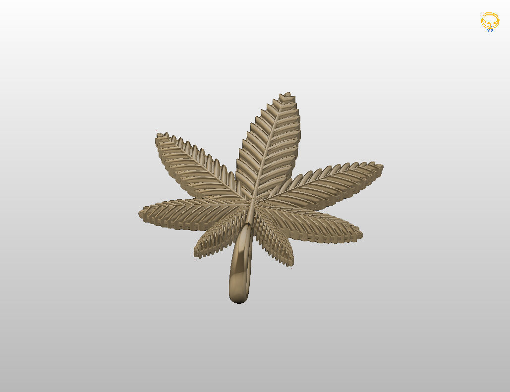 Pendant marijuana leaf 3D print model_25