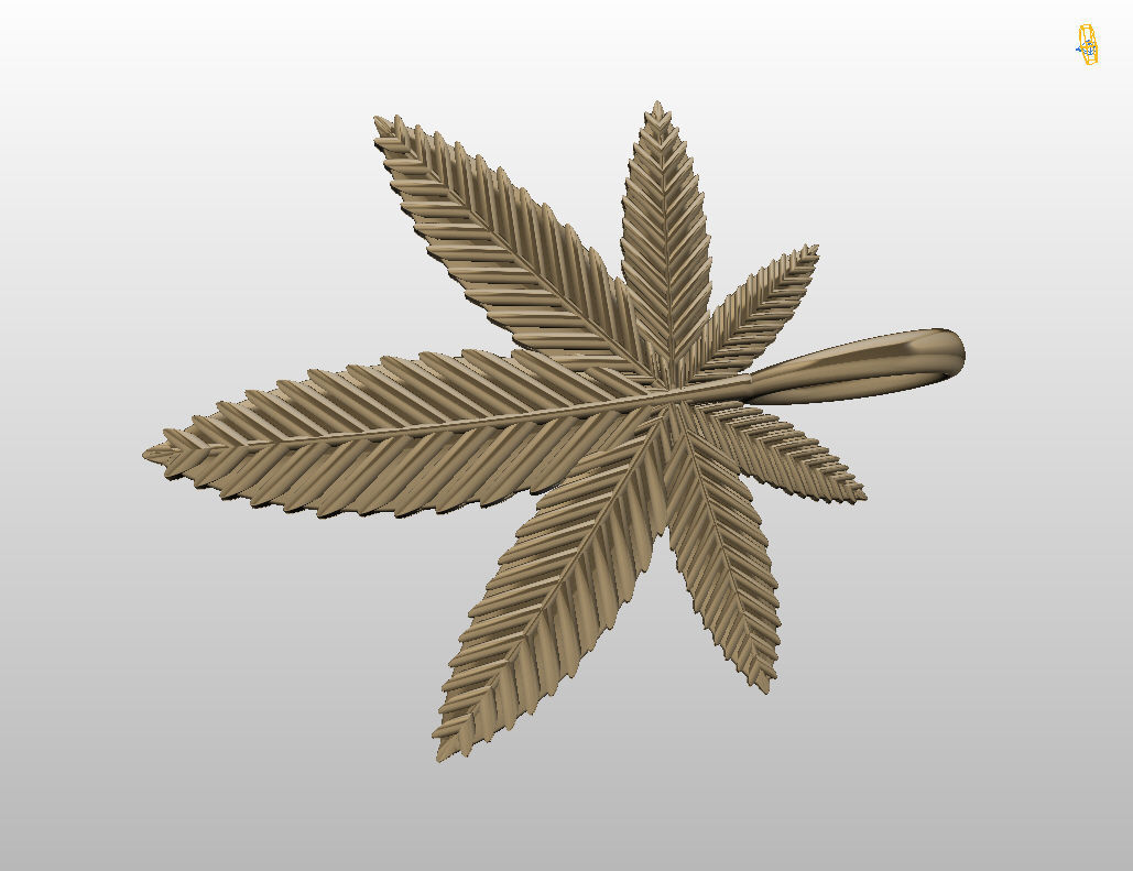 Pendant marijuana leaf 3D print model_33