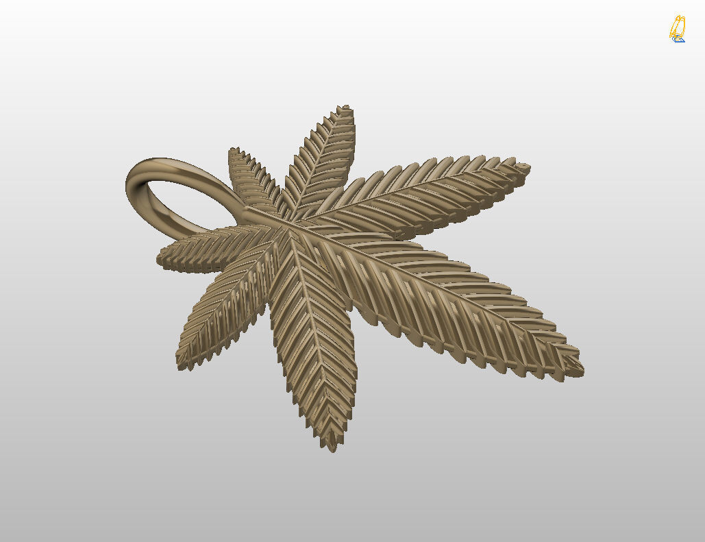 Pendant marijuana leaf 3D print model_38