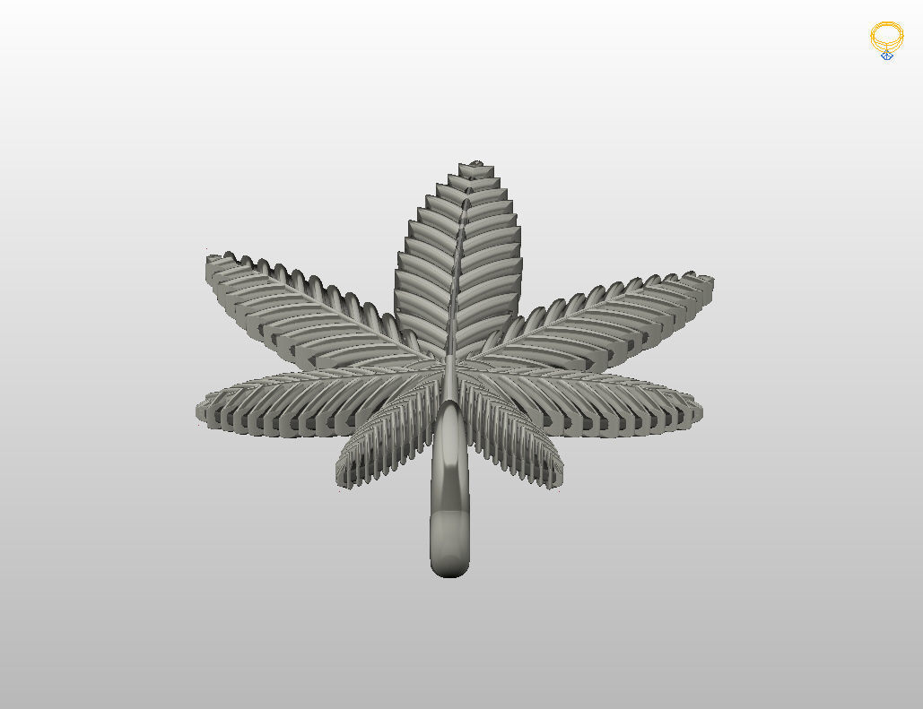 Pendant marijuana leaf 3D print model_12