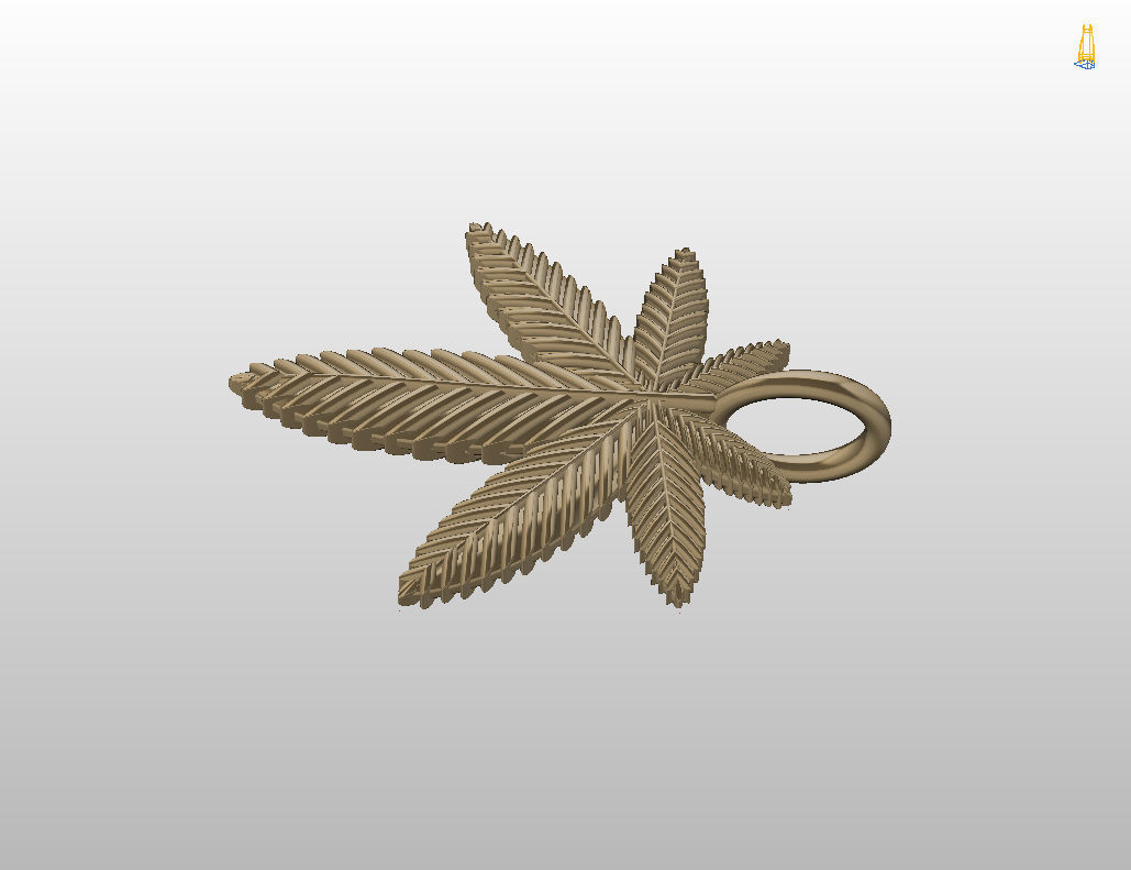 Pendant marijuana leaf 3D print model_22