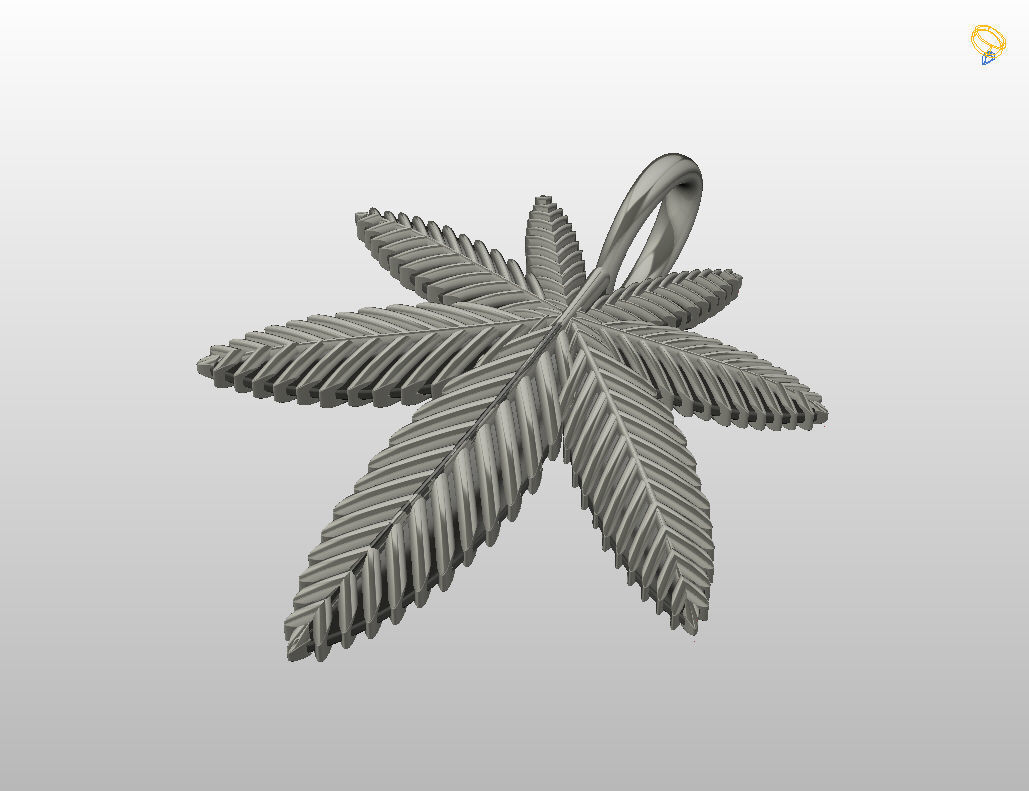 Pendant marijuana leaf 3D print model_18