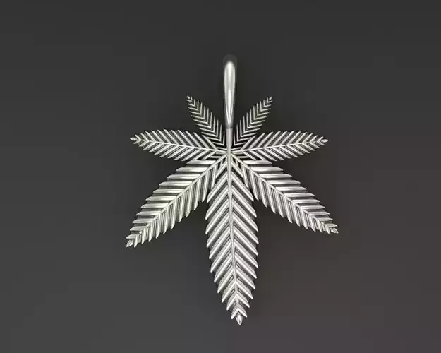 Pendant marijuana leaf 3D print model