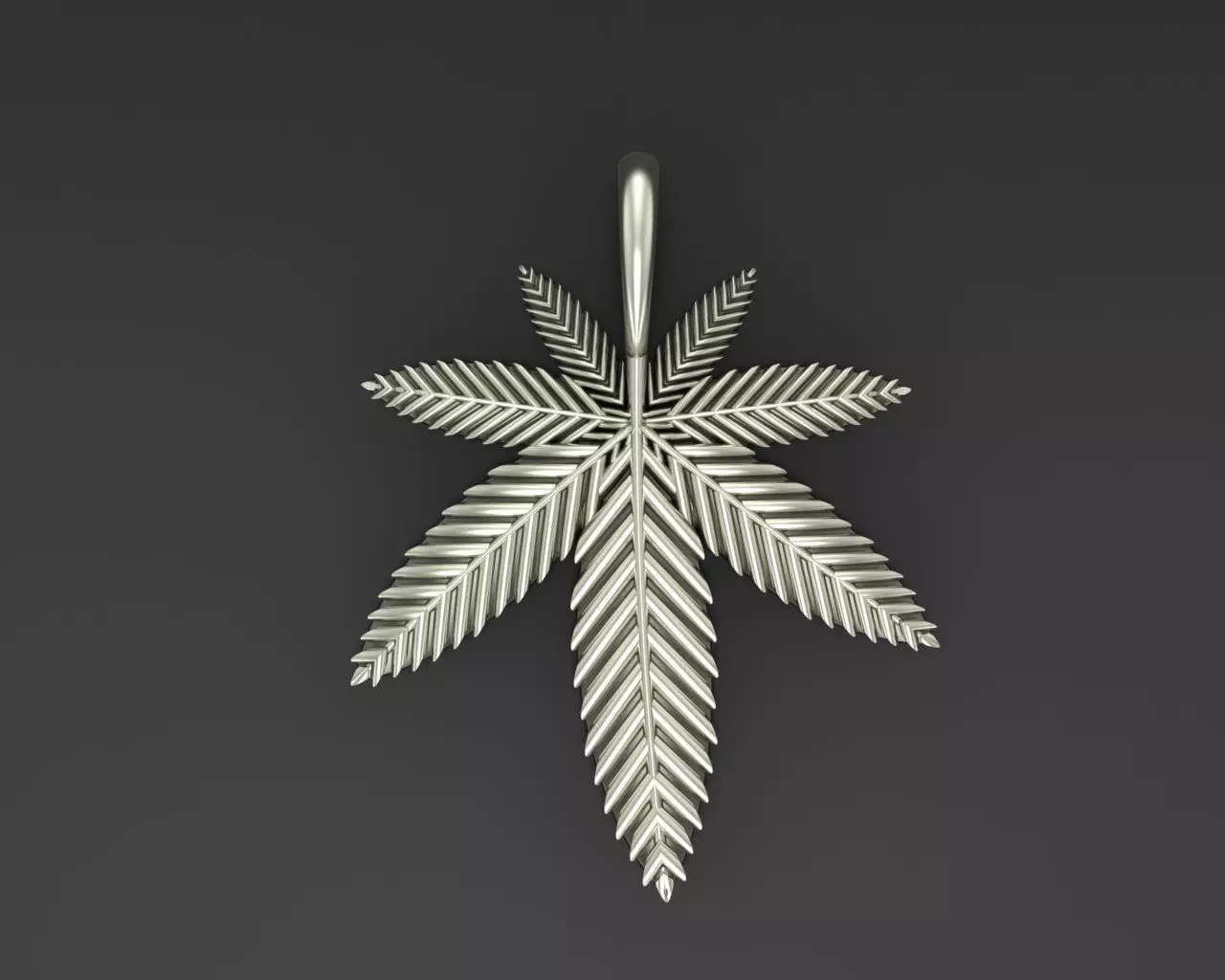 Pendant marijuana leaf 3D print model_0