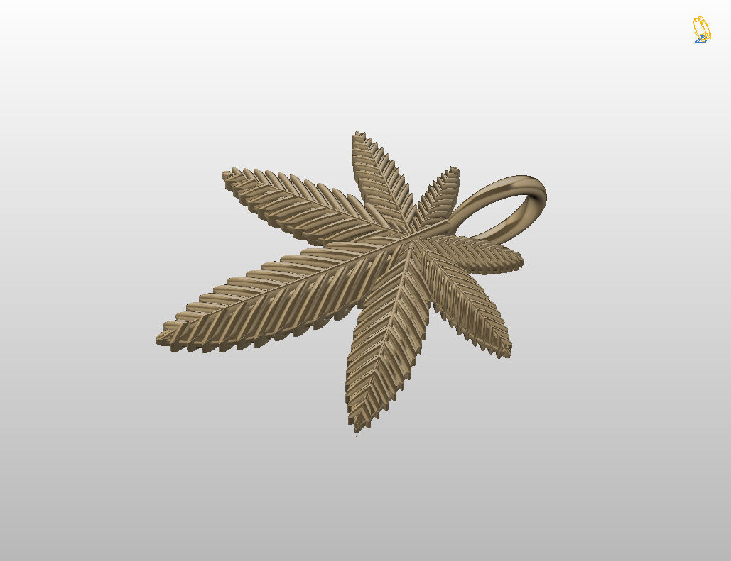 Pendant marijuana leaf 3D print model_21