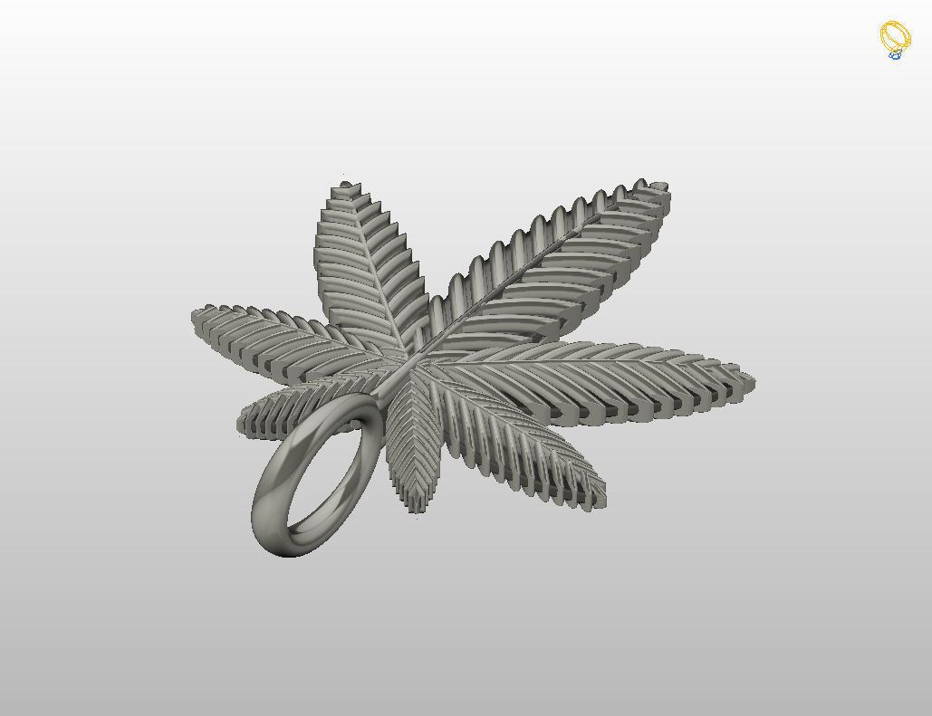 Pendant marijuana leaf 3D print model_13