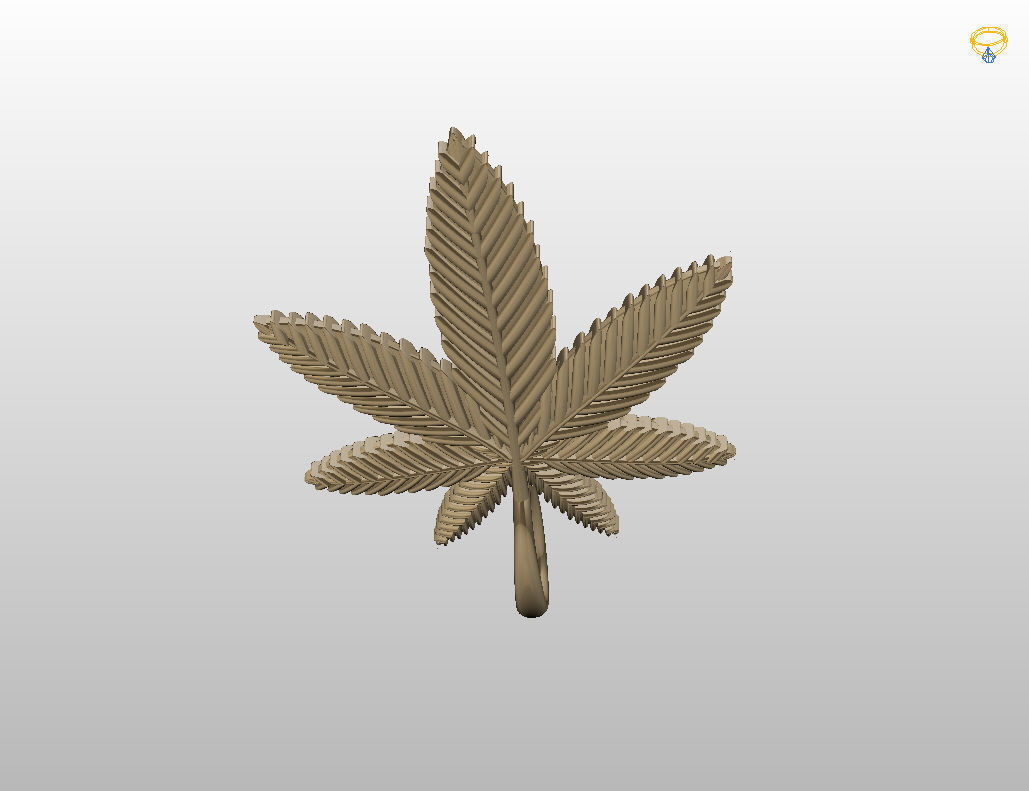 Pendant marijuana leaf 3D print model_31