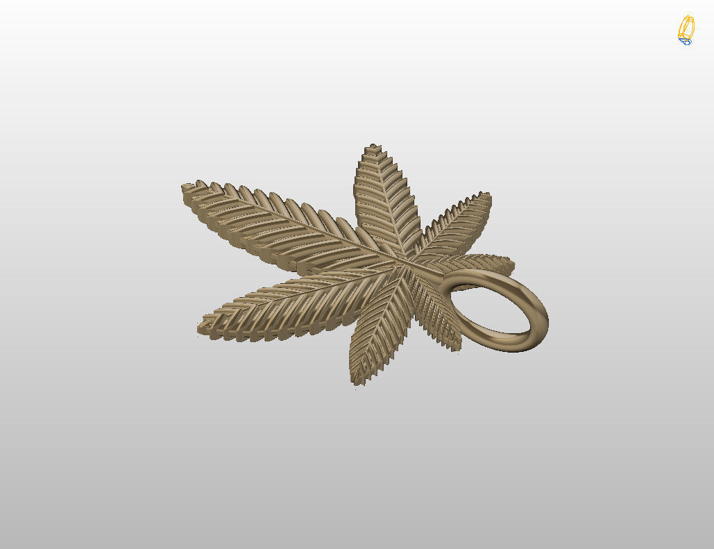 Pendant marijuana leaf 3D print model_23